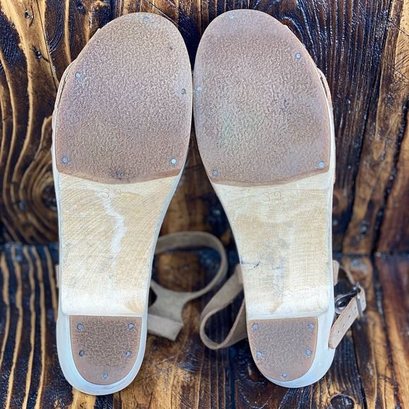 Swedish Hasbeens Toffel Women Strappy Ankle-Strap Sandal Tan Learher Sz 39 /US 8 - Picture 8 of 8